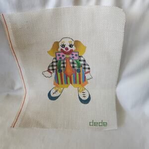 Clown Handpainted Needlepoint Canvas Dede 18 Ct 4x5 B9